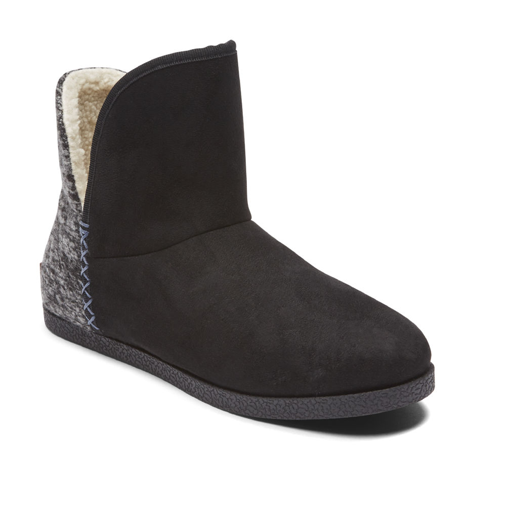 Rockport Singapore Womens Boots - truTECH Veda Slipper Black - SI6701259